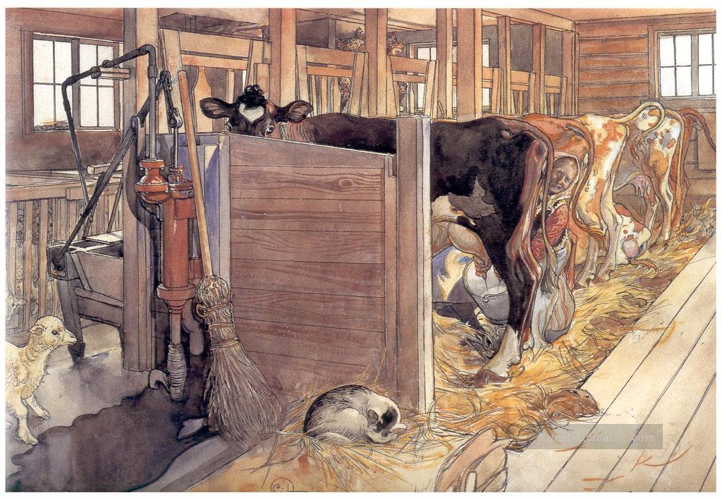 die stabile 1906 Carl Larsson Ölgemälde